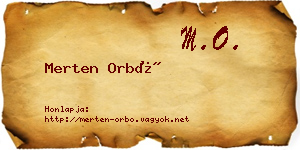 Merten Orbó névjegykártya